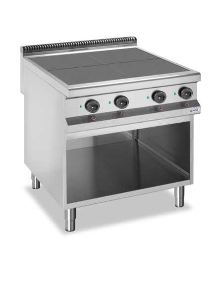 Professional electric stove with 4 lowered square plates - Power 4 x kW 2.5 - cm 80 x 90 x 85 h