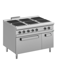 Professional electric stove with 6 square plates - Power...
