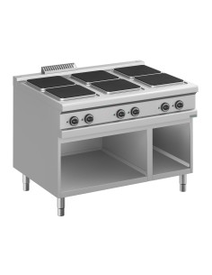 Cocina eléctrica profesional con 6 placas cuadradas -... 2