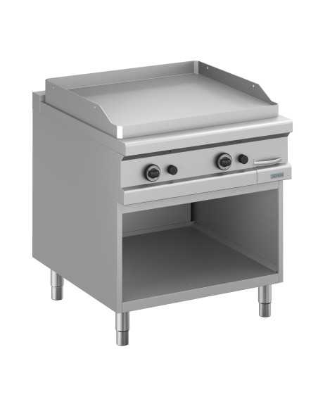 Professional gas fry top with smooth steel plate - Power kW 8 x 2 - Cm 80 x 90 x 85 h