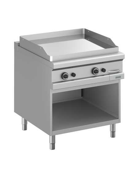 Professional gas fry top with smooth chrome plate - Power kW 8 x 2 - Cm 80 x 90 x 85 h