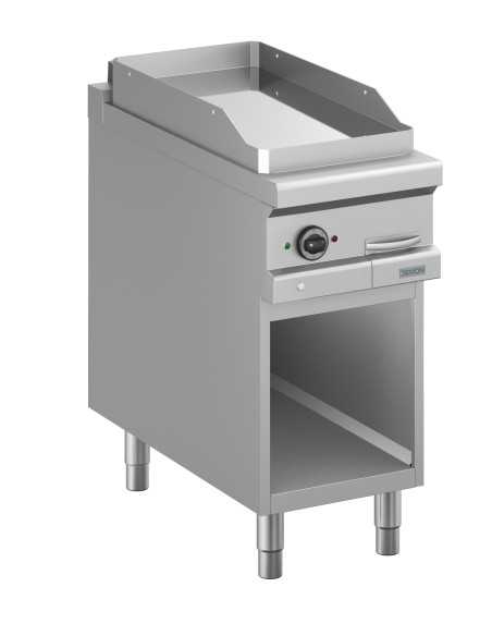 Fry top eléctrico profesional con placa cromada lisa - Energía kW 6 - Cm 40 x 90 x 85 h