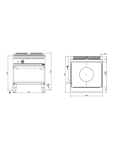Cucina tuttapiastra professionale a gas -...