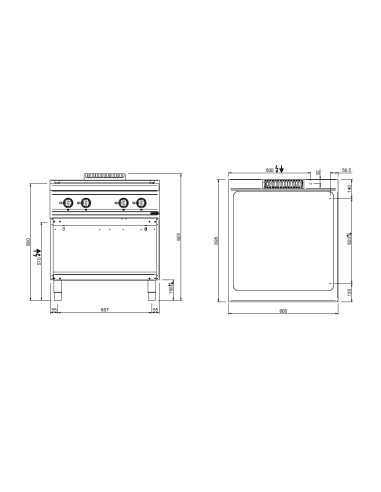 Cocina profesional todo gas - Energía Kw 4 x...