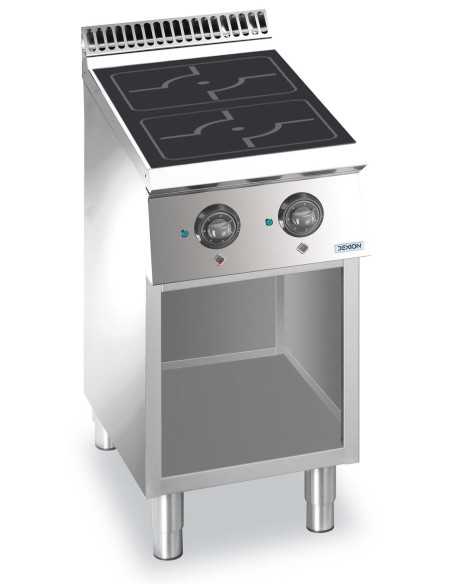 Professional induction stove with 2 inductors - Power 2 x kW 3.5 - cm 40 x 73 x 85 h