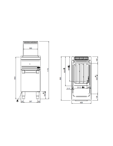 Friggitrice professionale a gas con 1 vasca...