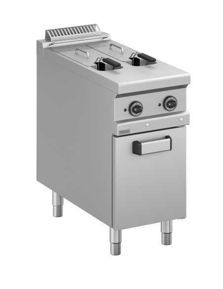 Professional electric deep fryer with 2 tanks liters 8 + 8 - Cm 40 x 90 x 85 h