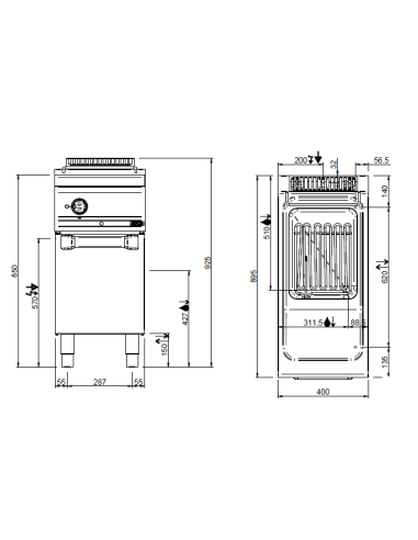 Professional electric fryer with 1 tank 18...
