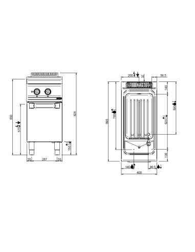 Professional electric pasta cooker with 1 tank...