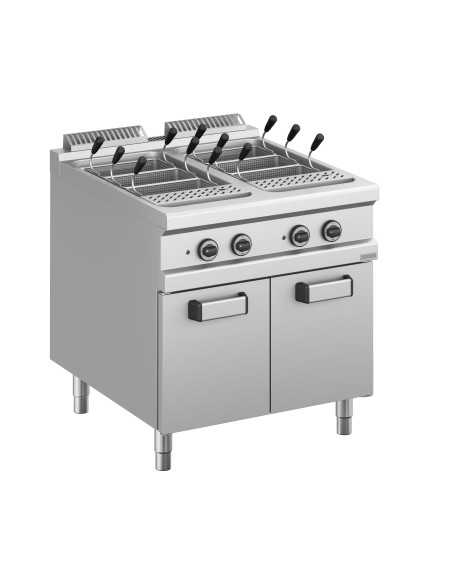 Professional electric pasta cooker with 2 tanks 40 + 40 liters - Cm 80 x 90 x 85 h