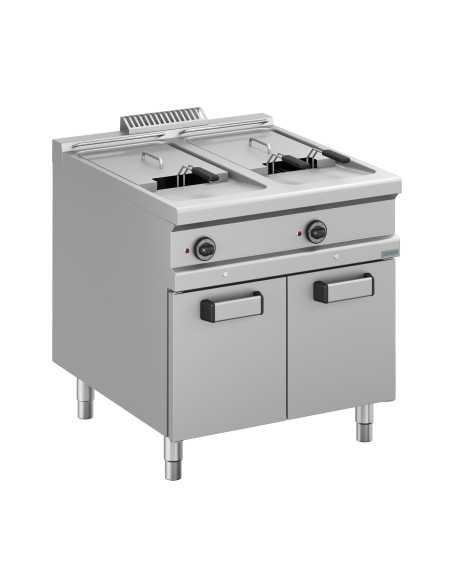 Professional electric deep fryer with 2 tanks liters 18 + 18 - Cm 80 x 90 x 85 h
