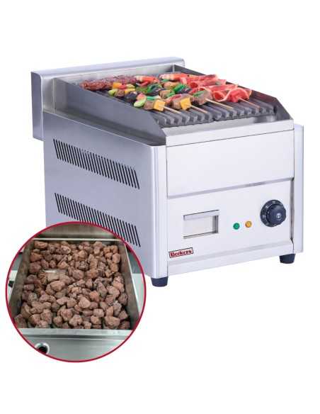 Parrilla eléctrica de sobremesa con piedra de lava - Temperatura max 350°C - cm 37.5 x 55.5 x 38.5 h