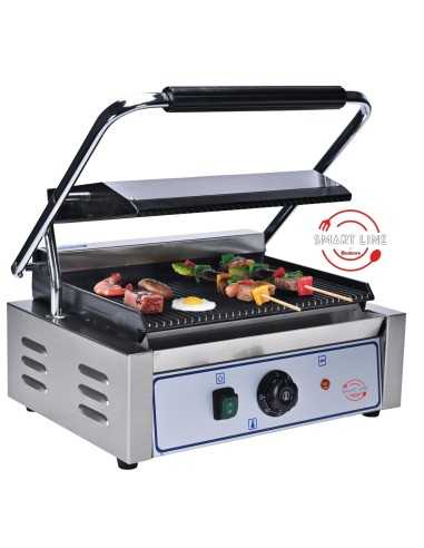 Piastra elettrica grill in ghisa con piano e...