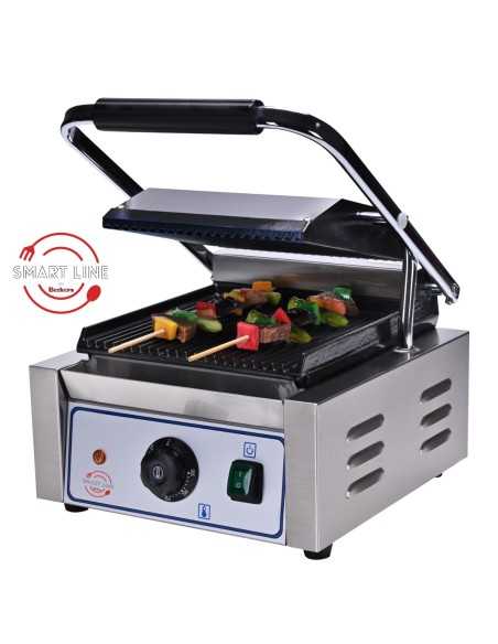 Cast iron electric grill plate with smooth top and ridged lid from cm 43 x 36.5 x 53 h