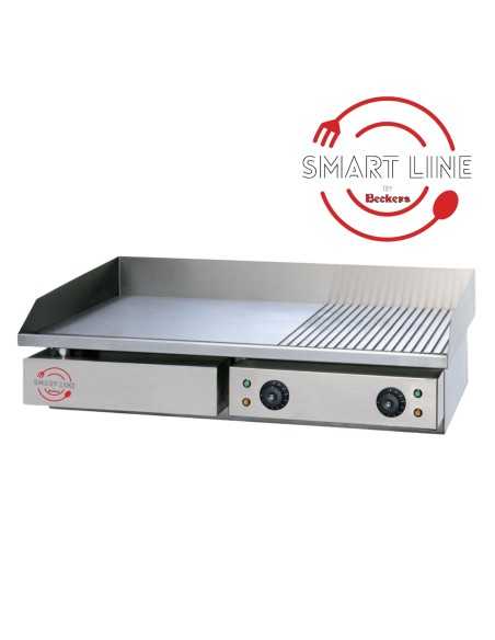Fry top eléctrico con encimera de acero 1/3 rayado y 2/3 liso - cm 73 x 47 x 24 h