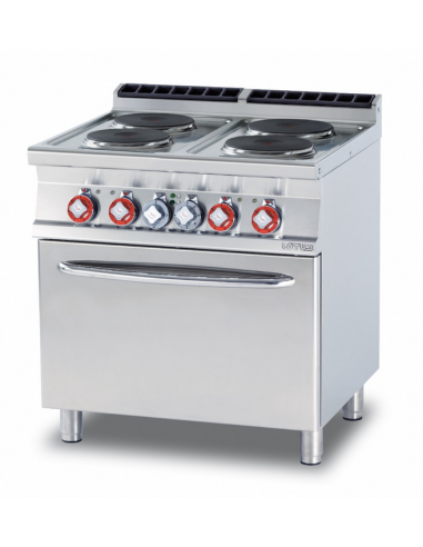 Cocina eléctrica profesional con 4 placas...