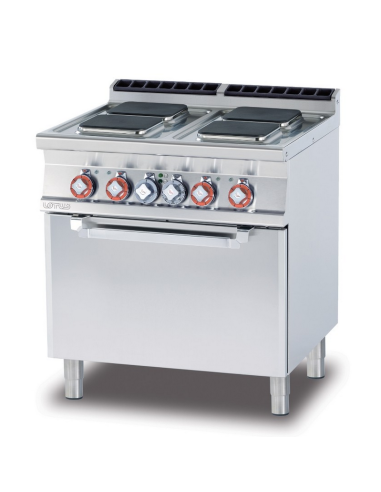 Professional electric stove with 4 square...