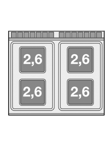 Cocina eléctrica profesional con 4 placas...