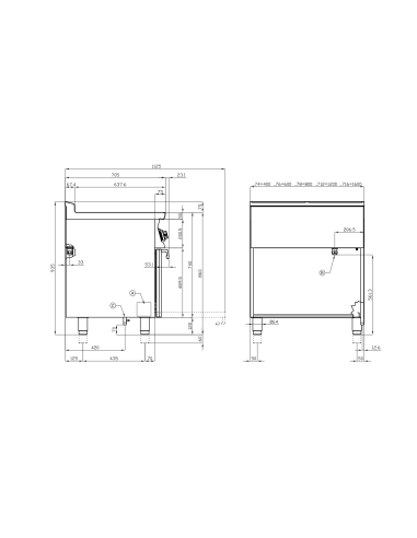 Professional glass-ceramic stove with 4 cooking...