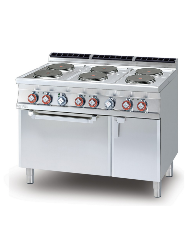 Cocina eléctrica profesional con 6 placas...