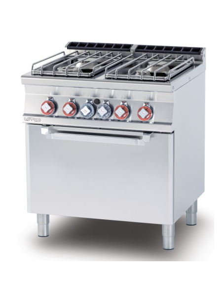 Professional gas stove with 4 burners - Static gas oven - cm 80 x 70.5 x 90 h