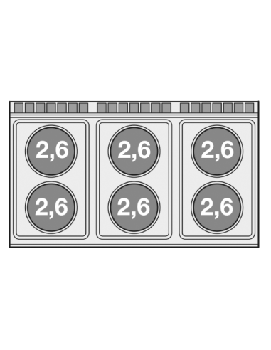 Cucina professionale elettrica con 6 piastre...
