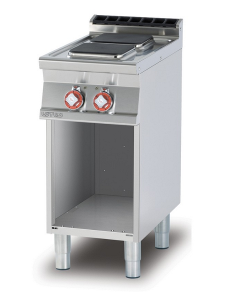 Professional electric stove with 2 square plates - Power kW 2.6 (x2) - cm 40 x 70.5 x 90 h