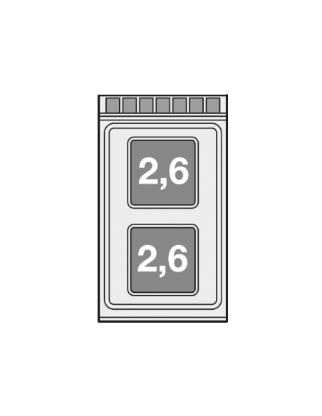Professional electric stove with 2 square plates - Power kW 2.6 (x2) - cm 40 x 70.5 x 90 h