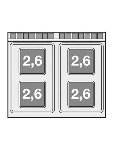 Professional electric stove with 4 square...