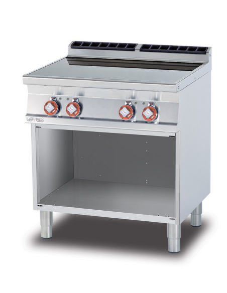 Cucina professionale in vetroceramica con 4 zone di cottura - Potenza kW 2.5 (x4) - cm 80 x 70,5 x 90 h