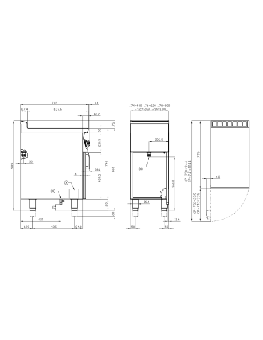 Cocina de gas profesional con 2 quemadores -...