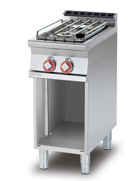 Professional gas stove with 2 burners - Open compartment - cm 40 x 70.5 x 90 h