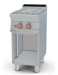 Professional gas water stove with 2 burners - Open compartment - cm 40 x 70.5 x 90 h