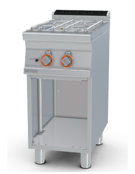 Professional gas water stove with 2 burners - Open compartment - cm 40 x 70.5 x 90 h