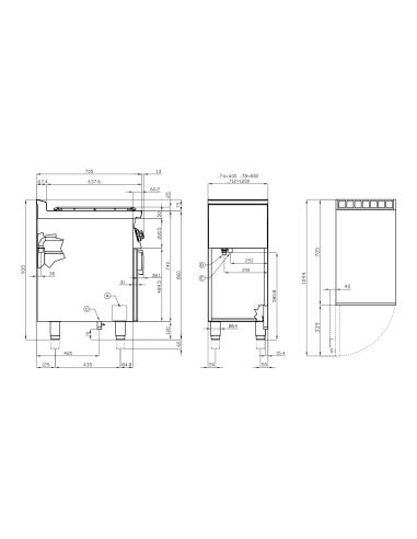 Professional gas water stove with 2 burners -...