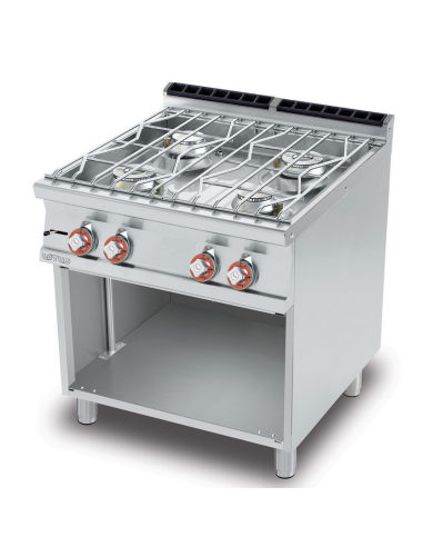 Cocina de gas profesional con 4 quemadores -...