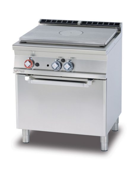 Cocina de gas profesional - Placa con horno de gas estático - cm 80 x 70,5 x 90 h