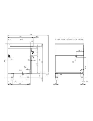 Cocina de gas profesional - Placa con 2...