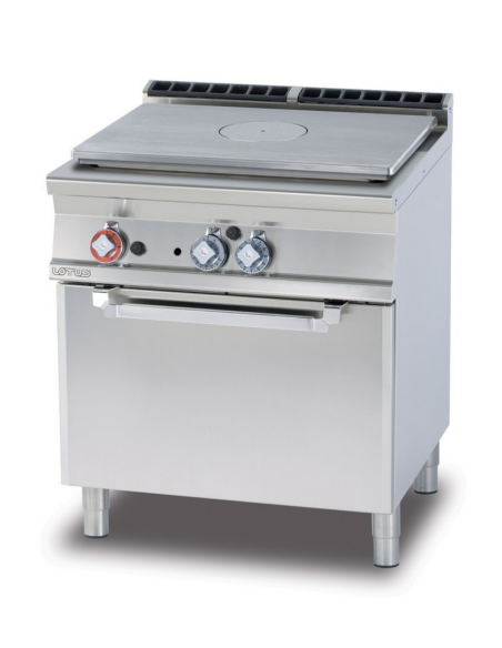Cocina de gas profesional - Placa con horno eléctrico estático - cm 80 x 70,5 x 90 h