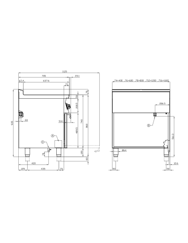 Professional gas stove - Plate with static...