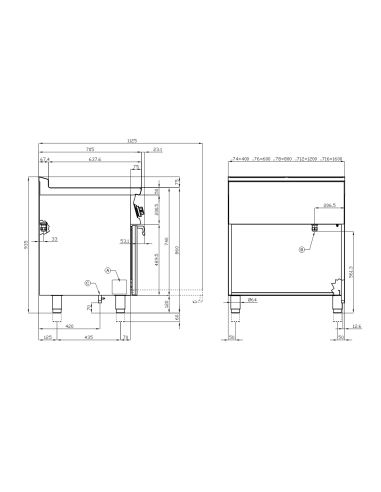 Professional Gas Cooker - Plate with 2 Burners...