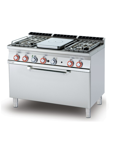 Cucina professionale a gas - Tuttapiastra con 4...