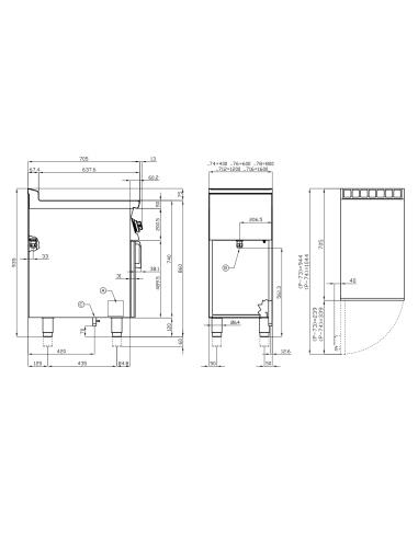 Cucina professionale a gas - Tuttapiastra con 2...