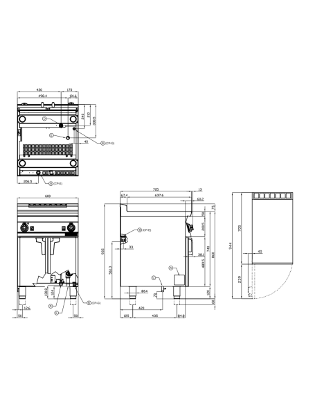 Professional electric pasta cooker - Capacity tank lt 40 - cm 60 x 70.5 x 90 h