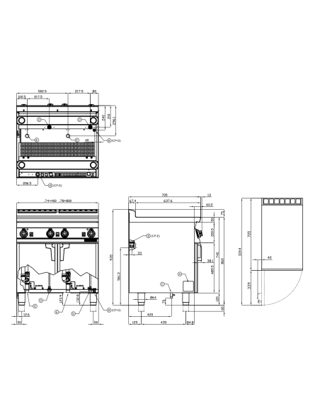 Professional gas pasta cooker - Capacity tank 25 liters - cm 40 x 70.5 x 90 h