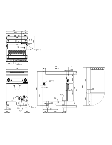 Cocedor de pasta a gas profesional - Capacidad...