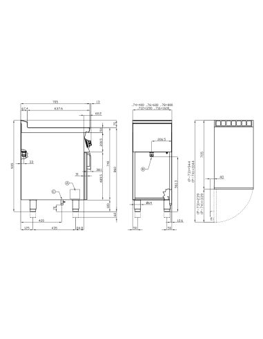 Fry top professionale elettrico - Piastra 1/2...