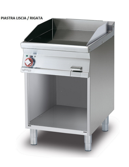 Fry top professionale elettrico - Piastra 1/2 liscia 1/2 rigata - cm 60 x 70.5 x 90 h