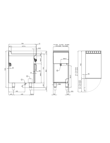 Fry top a gas professionale con piastra liscia...