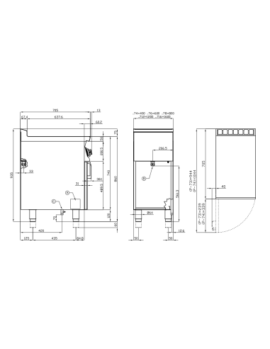 Fry top de gas profesional con placa 1/2 lisa...